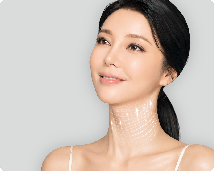 Structural lifting of loose neck skin