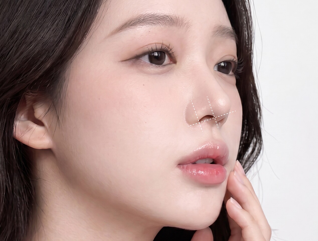 Correcting the nostrils together for natural proportions