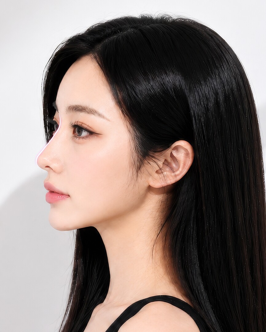 Natural connection of the nasal bridge and tip