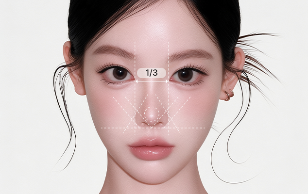 Frontal facial proportions shown